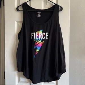 -SOLD- Torrid Black Holographic Lightning Fierce Active Racerback Tee Top
